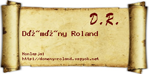 Dömény Roland névjegykártya