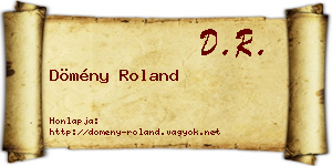 Dömény Roland névjegykártya